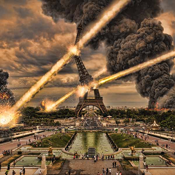 Météorites détruisant Paris